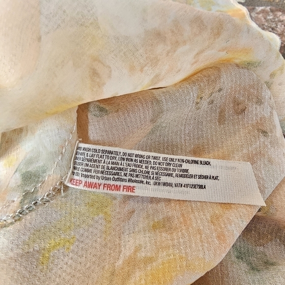 Free People Intimately Sheer Floral Top with Lace Trim and Tulip Hem, Size Med - Picture 10 of 13